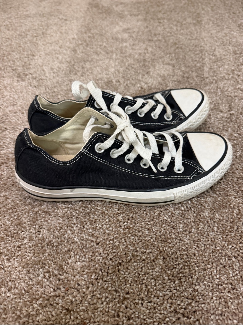 Unisex Low-Top Converse Canvas Sneakers in Black and White